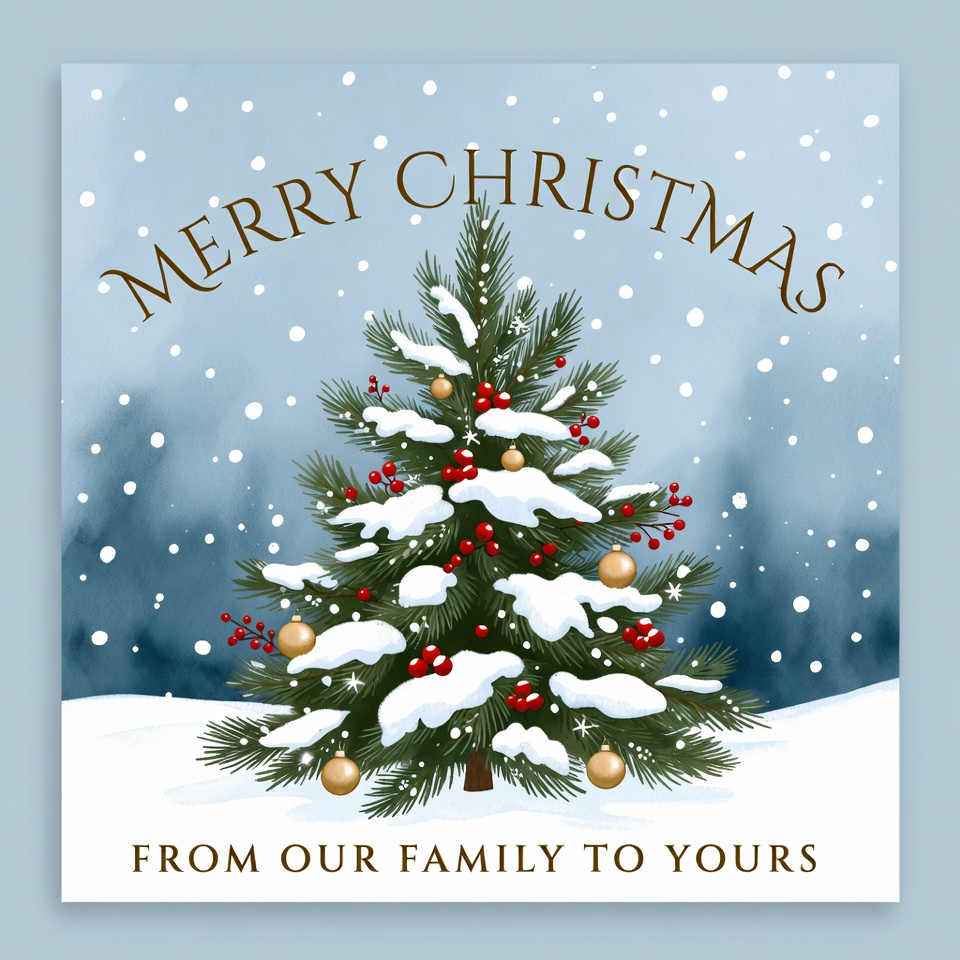 Festive christmas greetings with tree Festive christmas greetings with tree