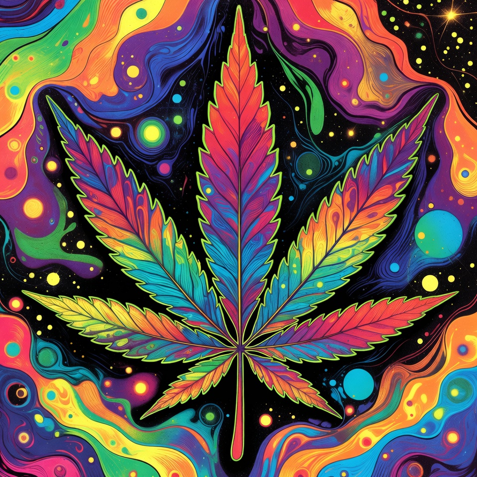 Colorful cannabis leaf artwork design Colorful cannabis leaf artwork design