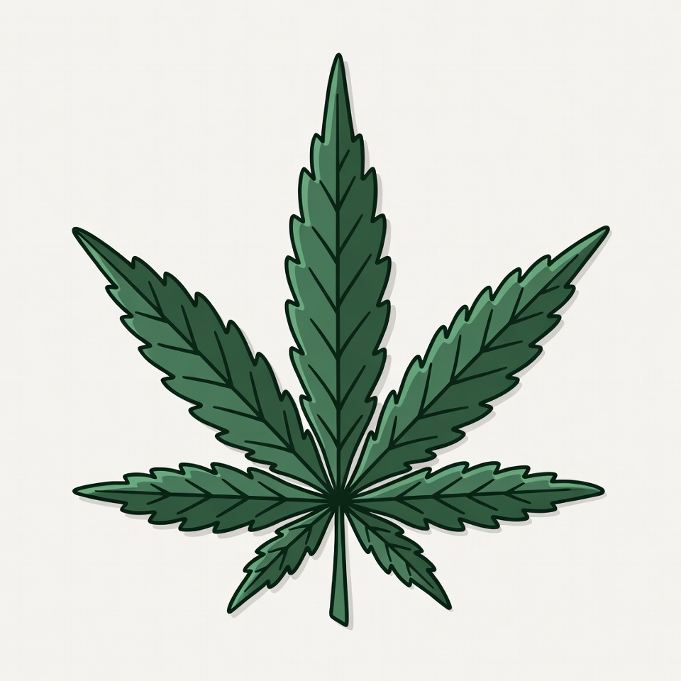 Distinctive green cannabis leaf design Distinctive green cannabis leaf design