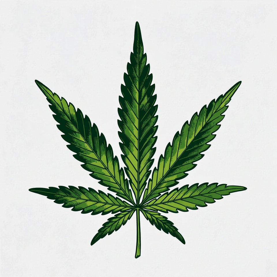 Green cannabis leaf illustration Green cannabis leaf illustration