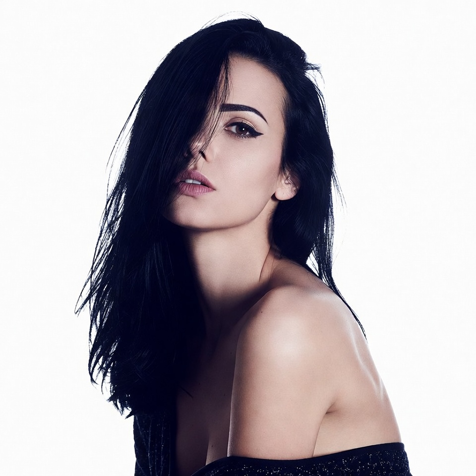 Portrait of a woman with dark hair Portrait of a woman with dark hair