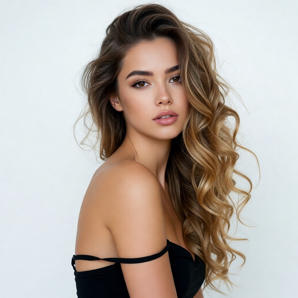 Elegant woman with flowing hair Elegant woman with flowing hair