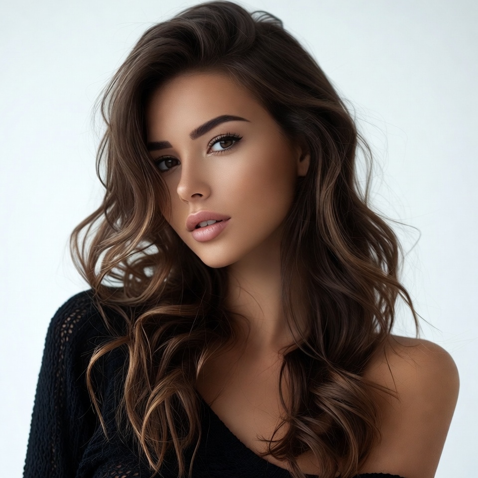 Beautiful woman with wavy hair Beautiful woman with wavy hair