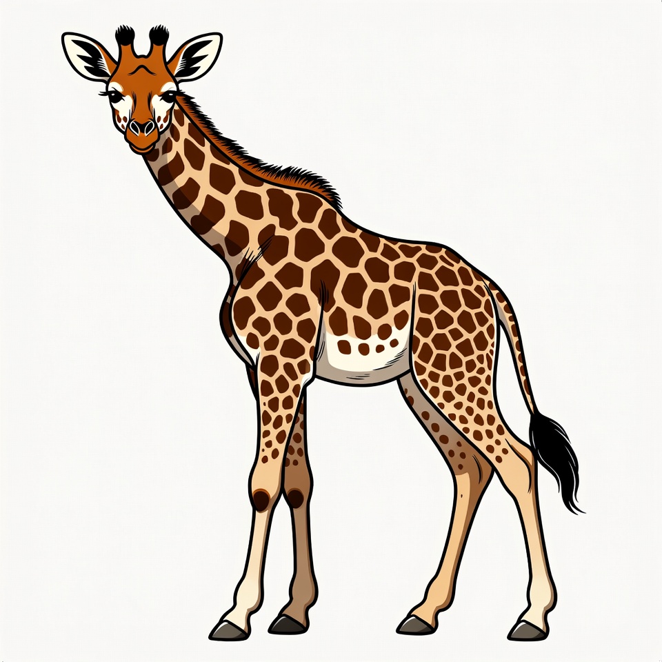 Giraffe standing in natural pose Giraffe standing in natural pose