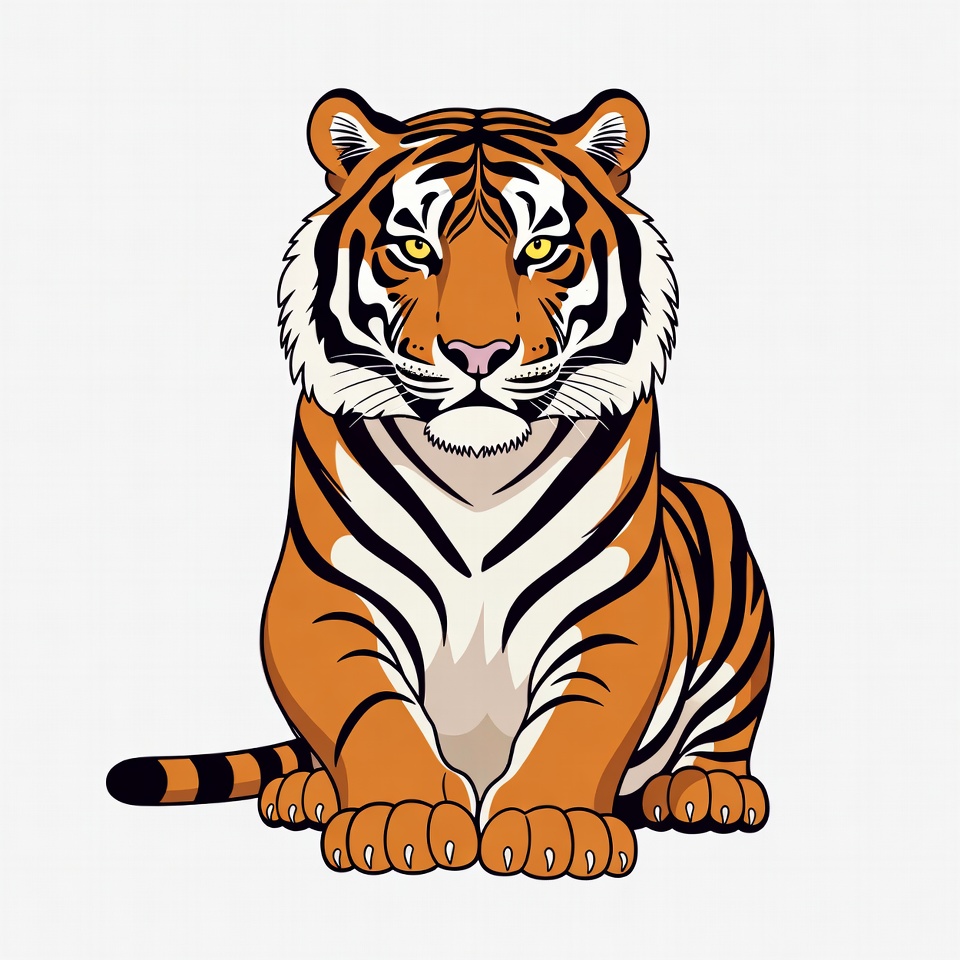 Majestic tiger sitting calmly Majestic tiger sitting calmly