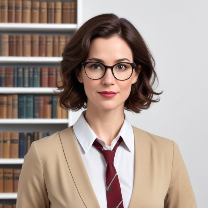 Professional woman with glasses in office Professional woman with glasses in office