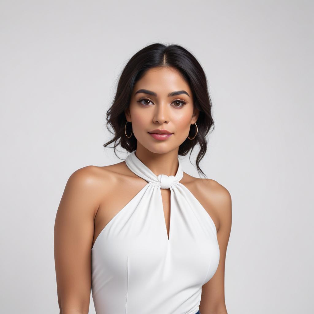 Woman in white dress posing Woman in white dress posing