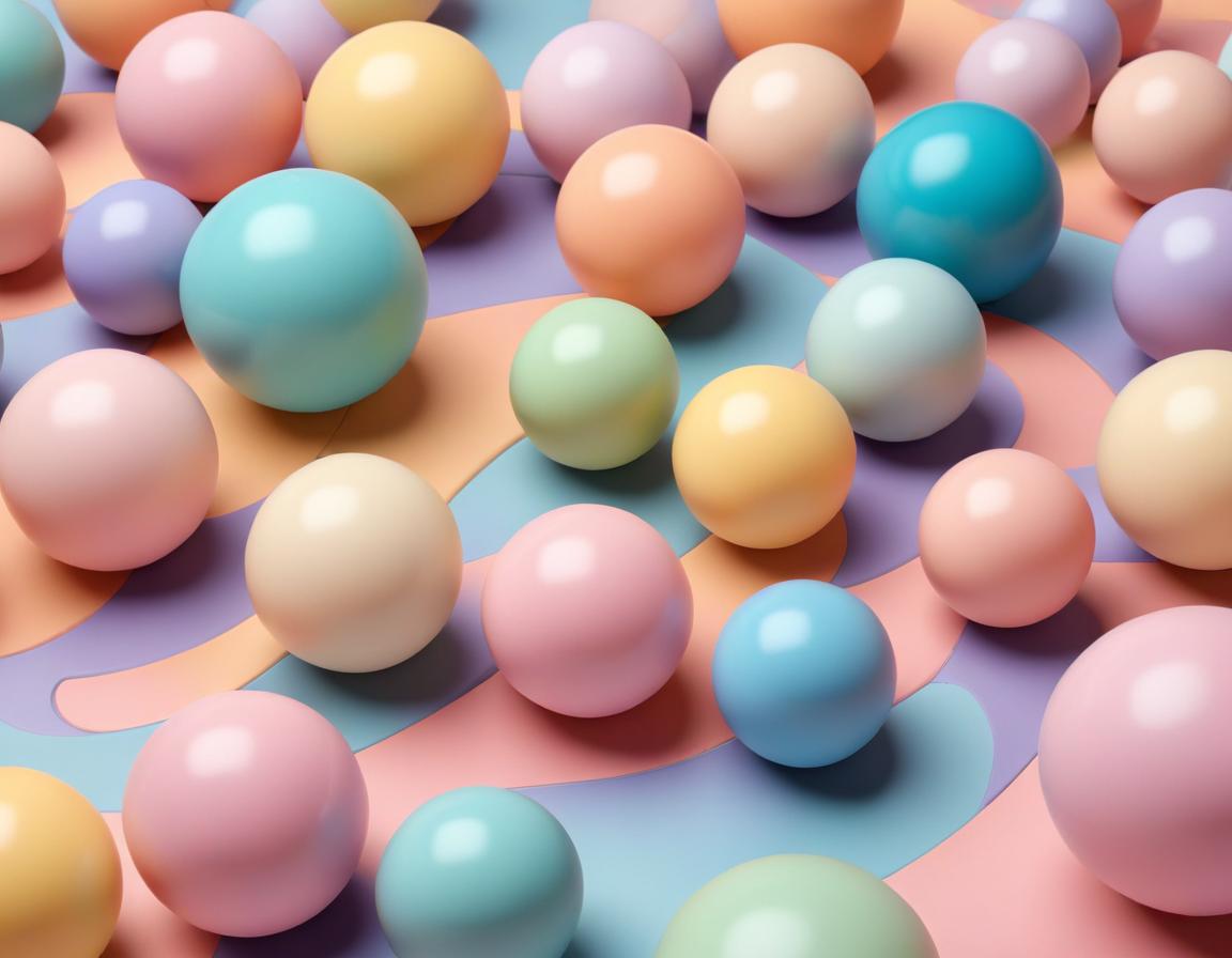 Colorful pastel spheres on surface Colorful pastel spheres on surface