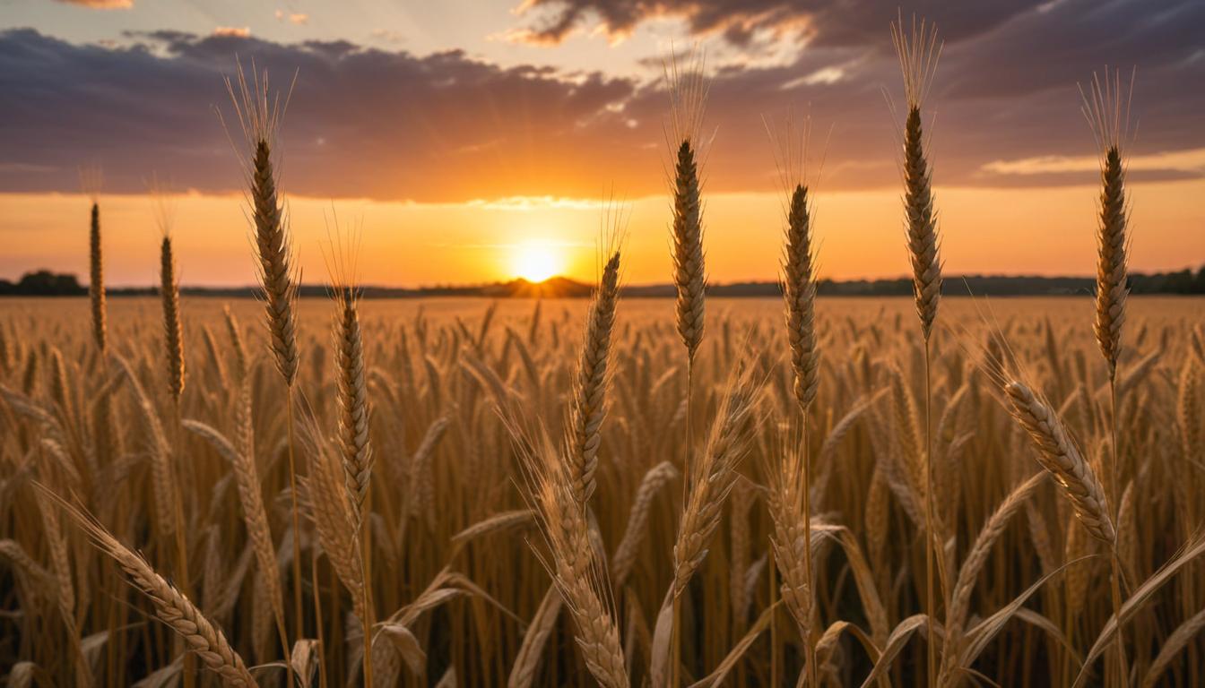 Golden wheat at sunset Golden wheat at sunset
