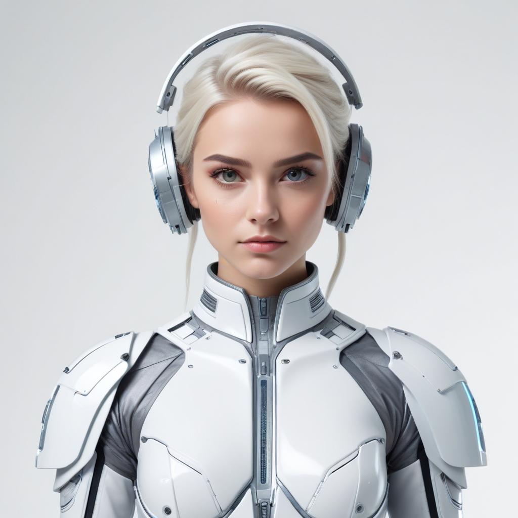 Futuristic warrior with headphones Futuristic warrior with headphones