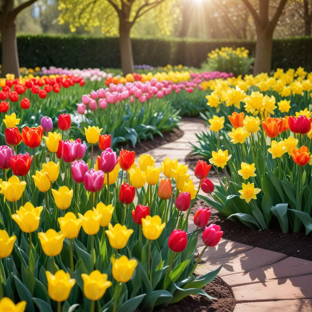 Colorful tulip garden in spring Colorful tulip garden in spring