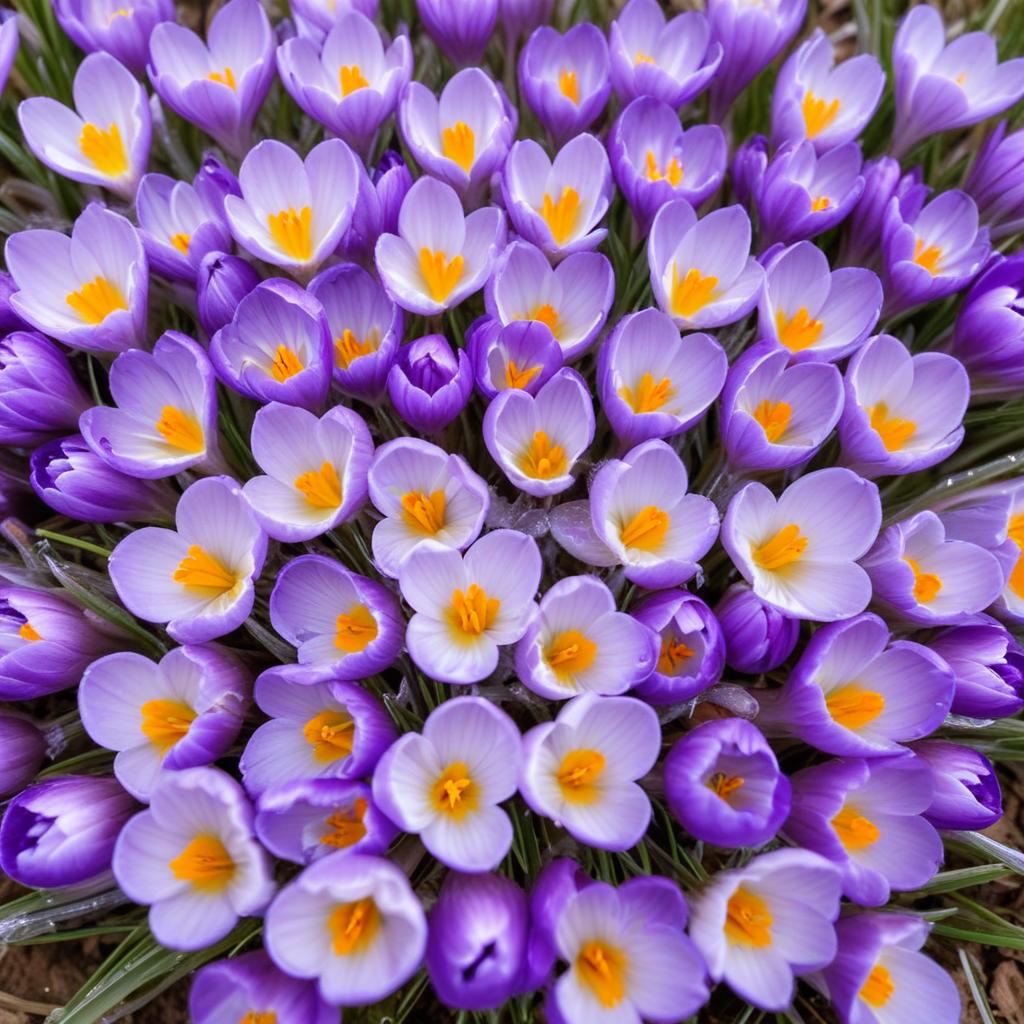 Vibrant purple crocus blooms in spring Vibrant purple crocus blooms in spring