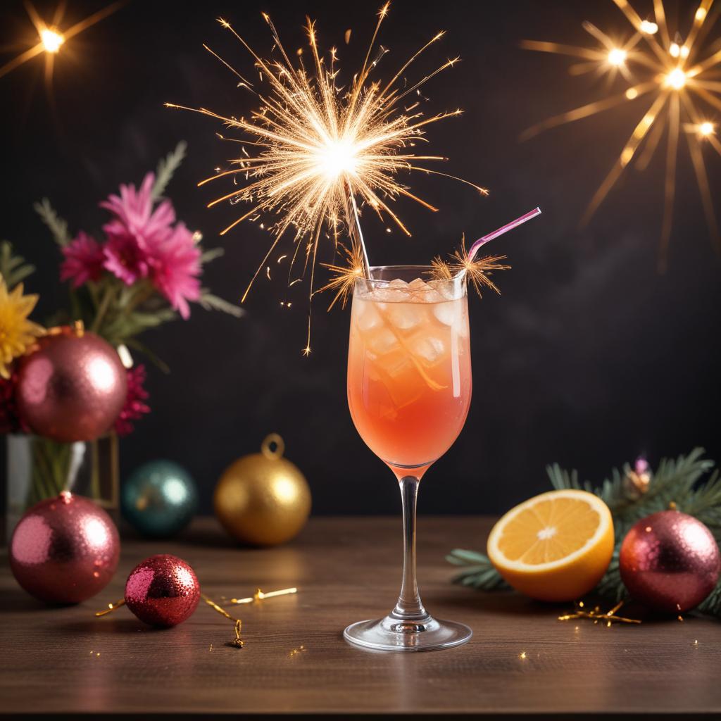 Festive cocktail with sparkling decoration Festive cocktail with sparkling decoration