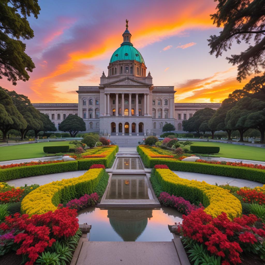 Sunset at the historic government building Sunset at the historic government building