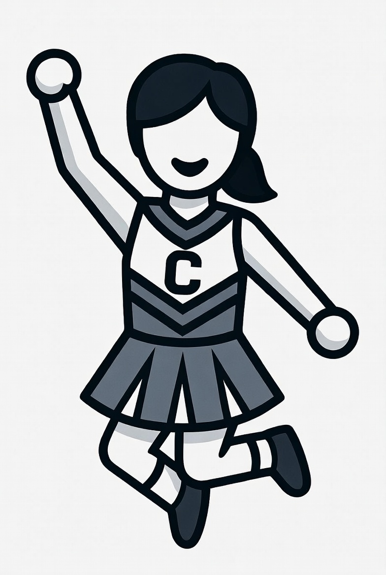 Cheerleader celebrating victory at event Cheerleader celebrating victory at event