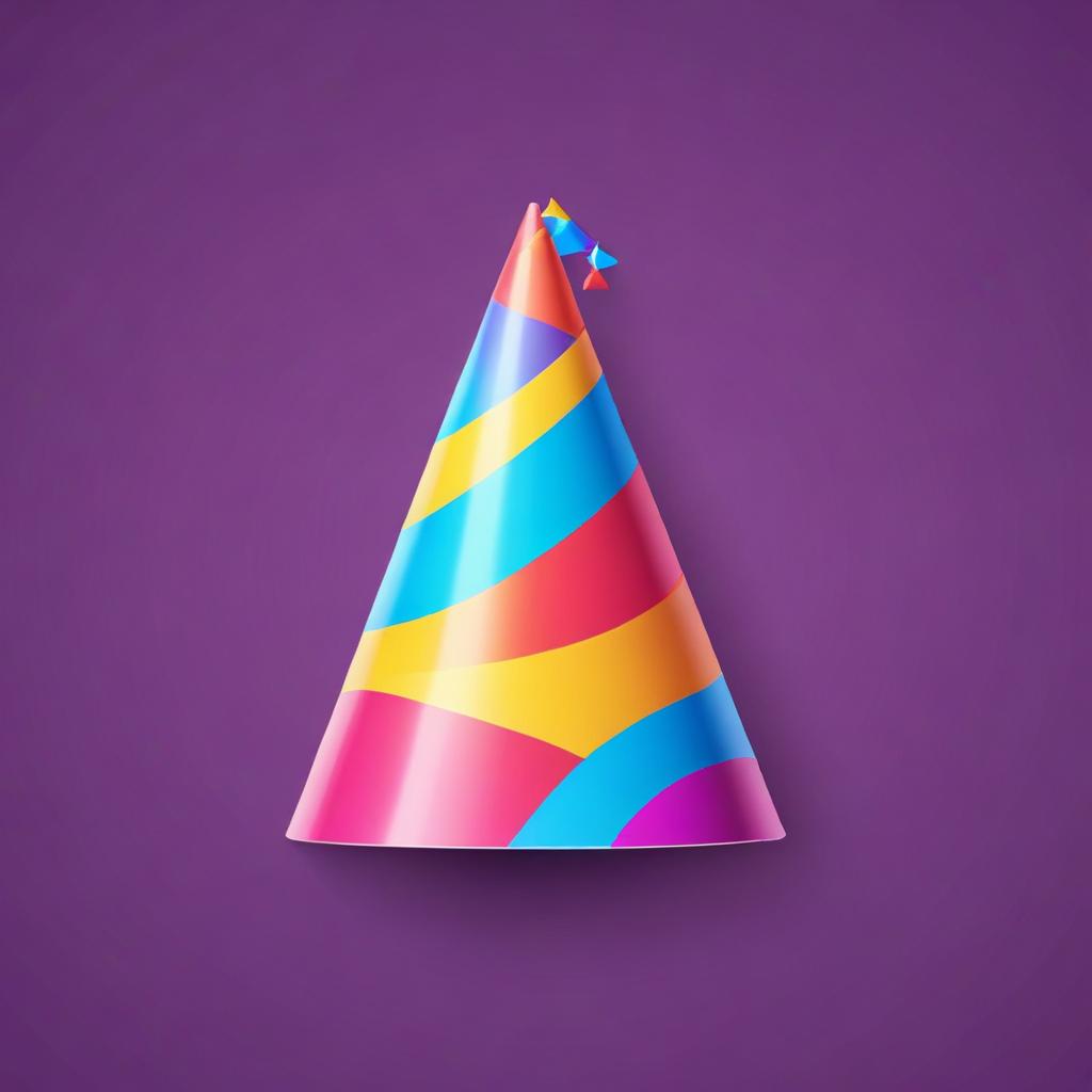 Colorful party hat on purple background Colorful party hat on purple background