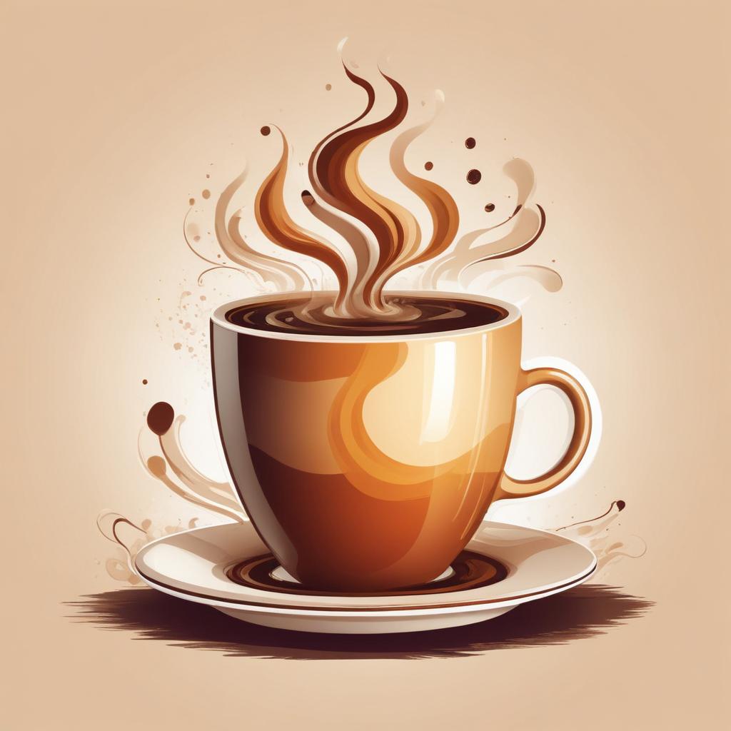 Warm cup of coffee with steam rising Warm cup of coffee with steam rising