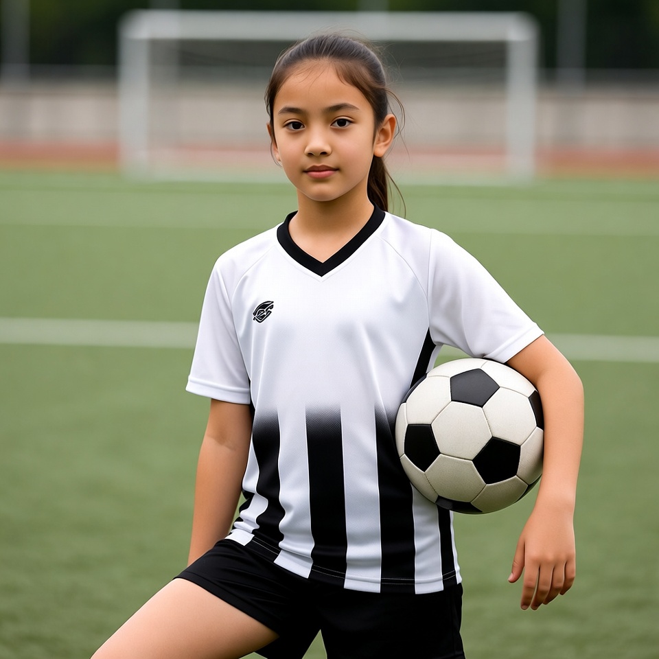 Young girl practicing soccer skills Young girl practicing soccer skills