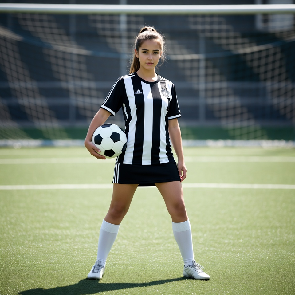 Female soccer player in action Female soccer player in action