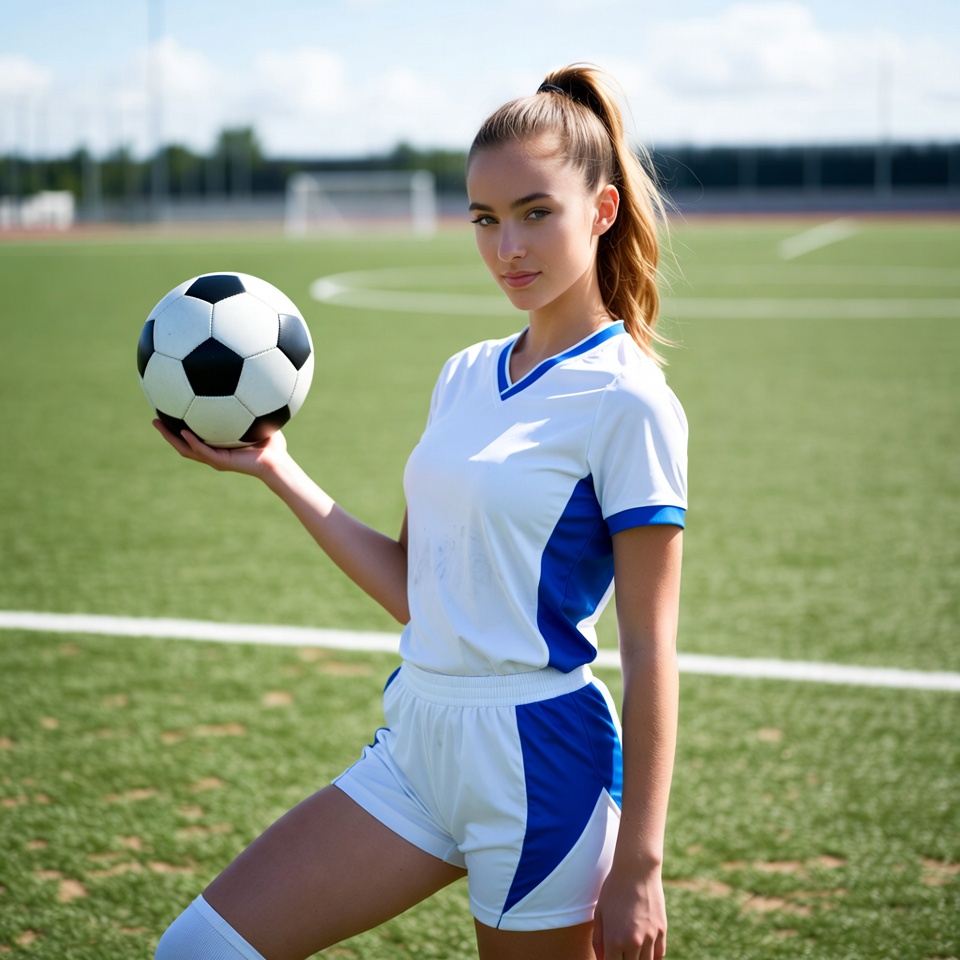 Young athlete prepares for soccer match Young athlete prepares for soccer match
