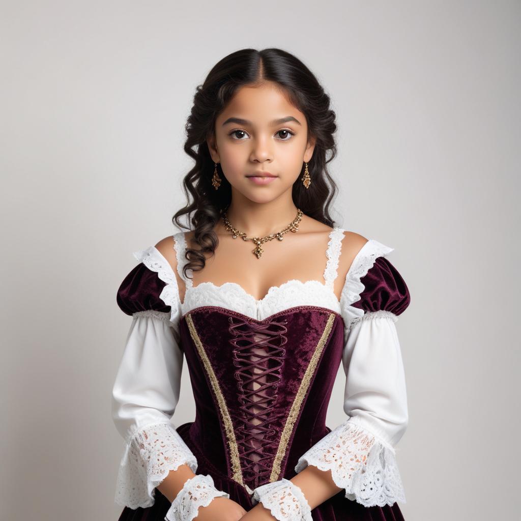 Young girl in classic dress Young girl in classic dress