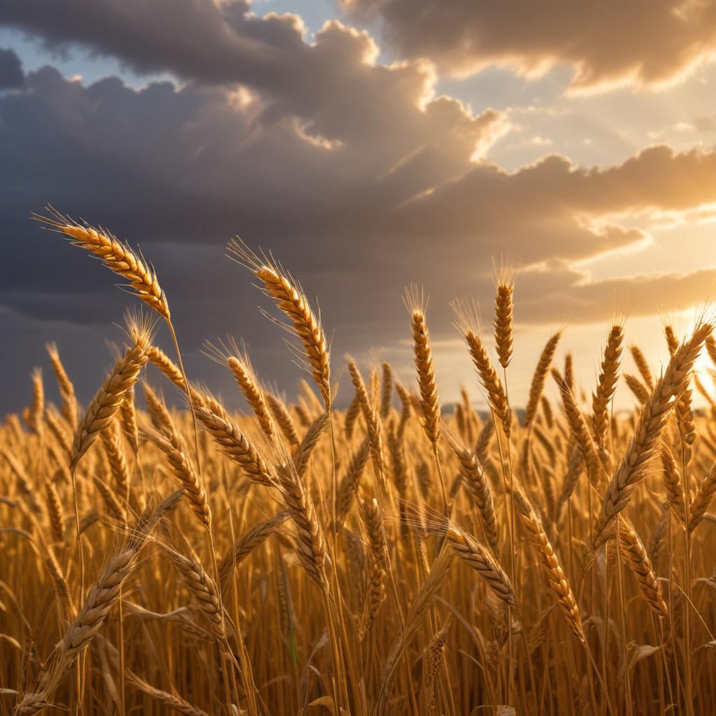 Golden wheat field at sunset Golden wheat field at sunset