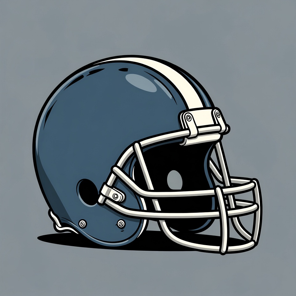 Blue football helmet on gray background Blue football helmet on gray background