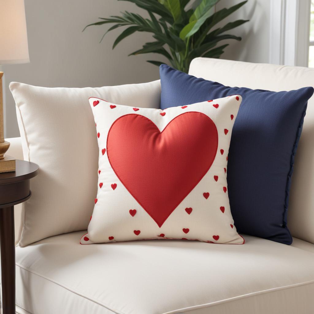Decorative cushion with heart design Decorative cushion with heart design