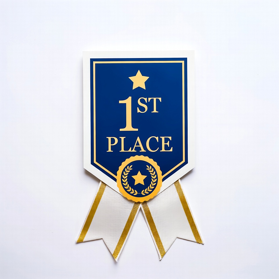 1st place award ribbon on white background 1st place award ribbon on white background