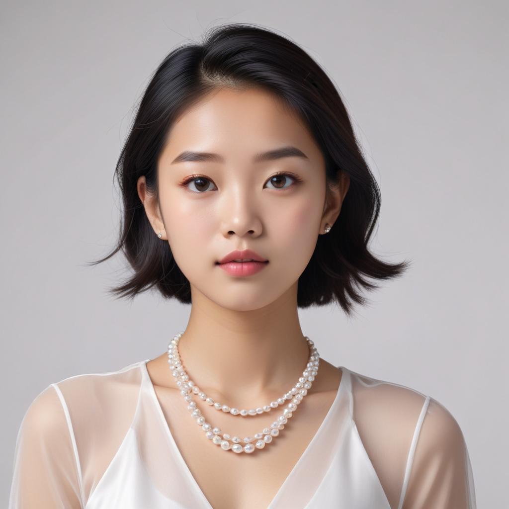 Elegant woman with pearl necklace Elegant woman with pearl necklace