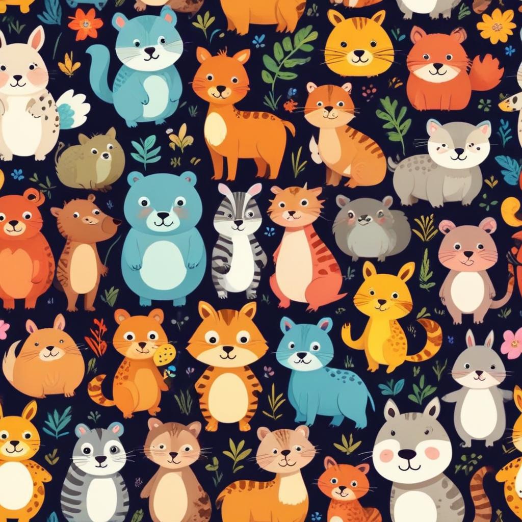 Colorful animal illustration pattern Colorful animal illustration pattern