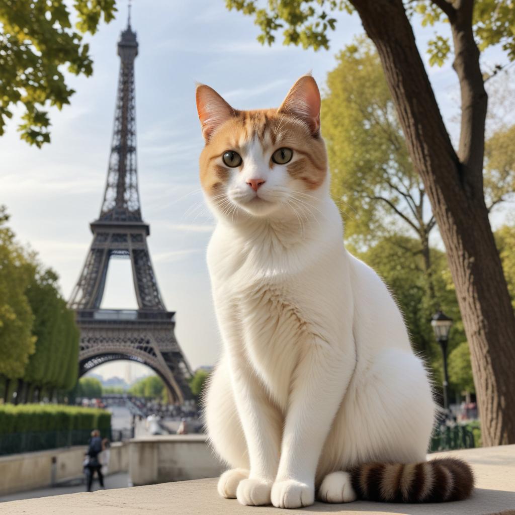 Cat in front of eiffel tower Cat in front of eiffel tower