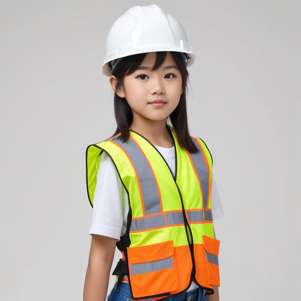 Young girl in safety gear Young girl in safety gear