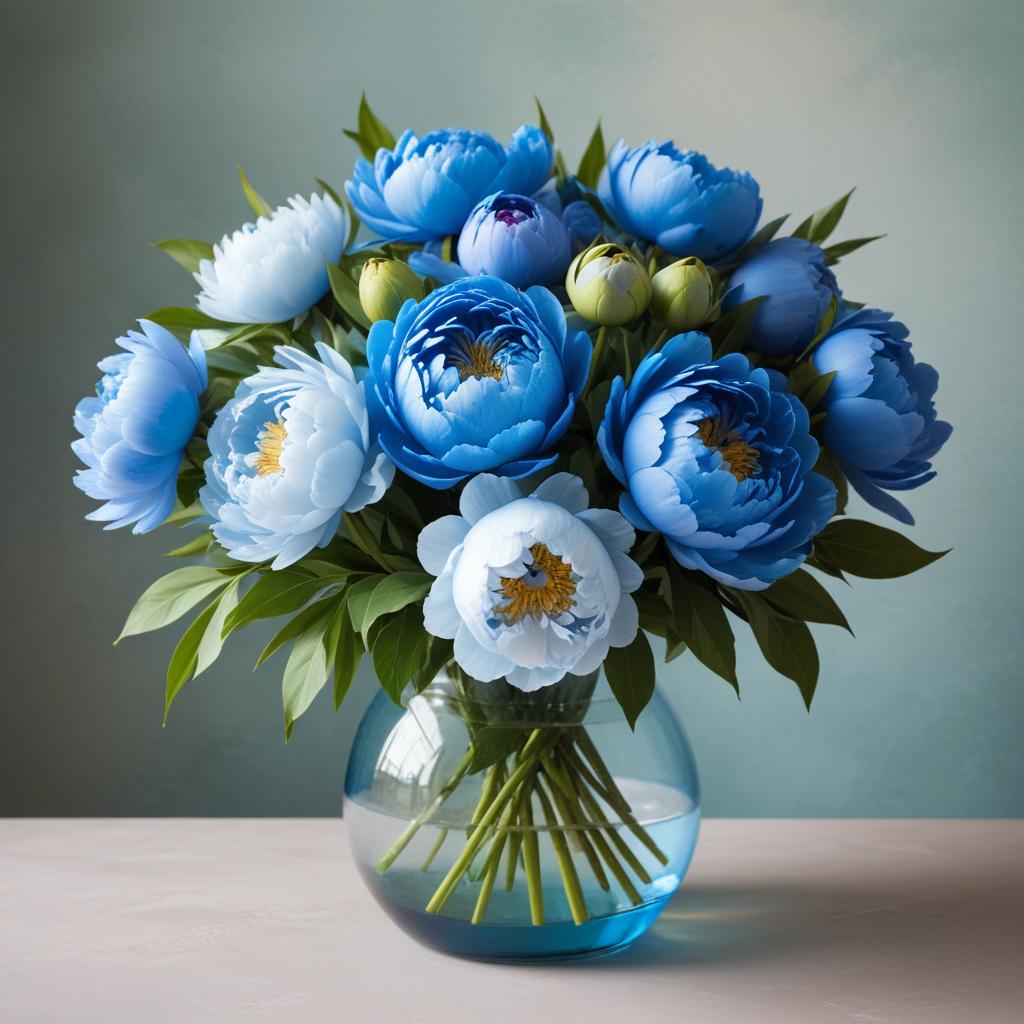 Blue floral arrangement in vase Blue floral arrangement in vase