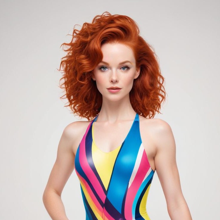 Model in colorful swimsuit pose Model in colorful swimsuit pose