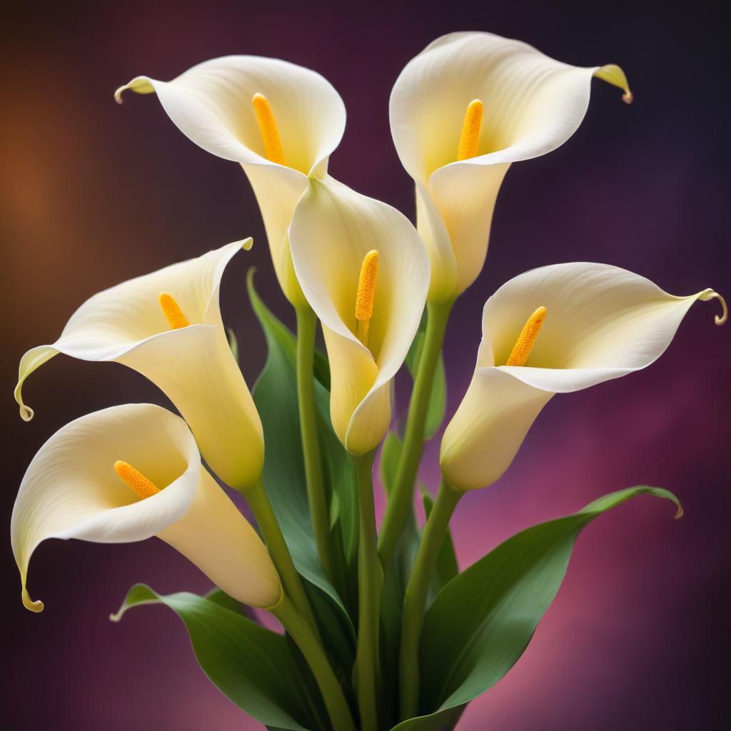 Elegant white calla lilies in bloom Elegant white calla lilies in bloom