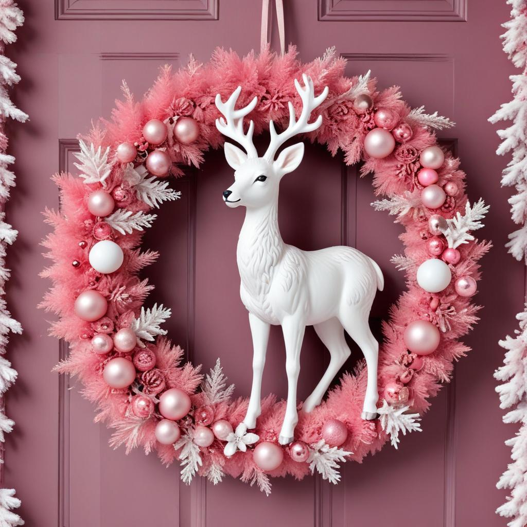 Decorated wreath with deer figure Decorated wreath with deer figure
