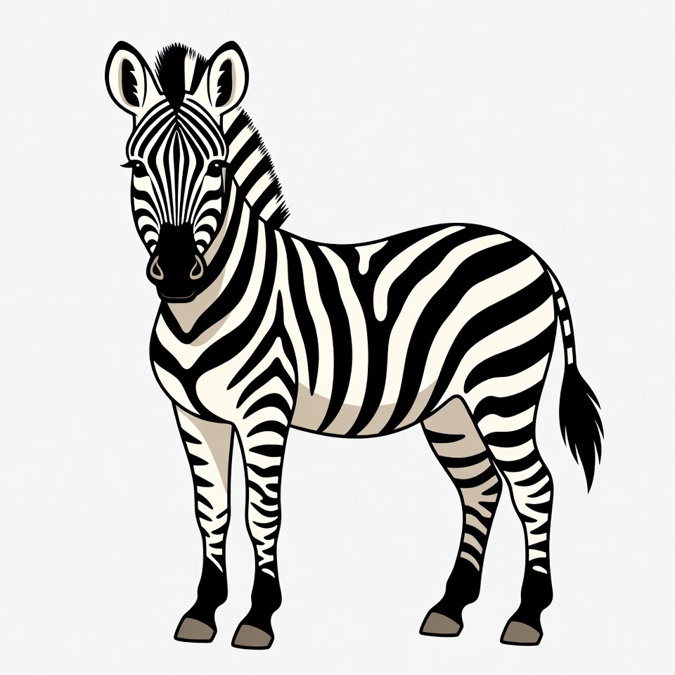 Zebra standing in natural pose Zebra standing in natural pose