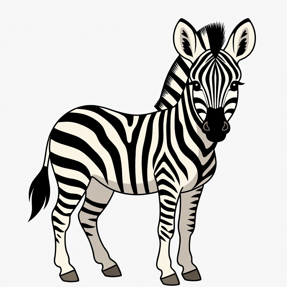 Illustration of a zebra standing Illustration of a zebra standing