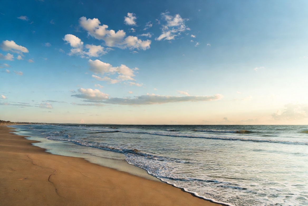 Serene beach at sunset Serene beach at sunset