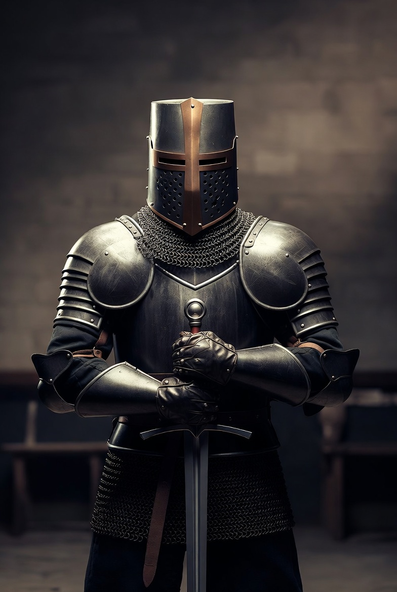 Knight in armor ready for battle Knight in armor ready for battle
