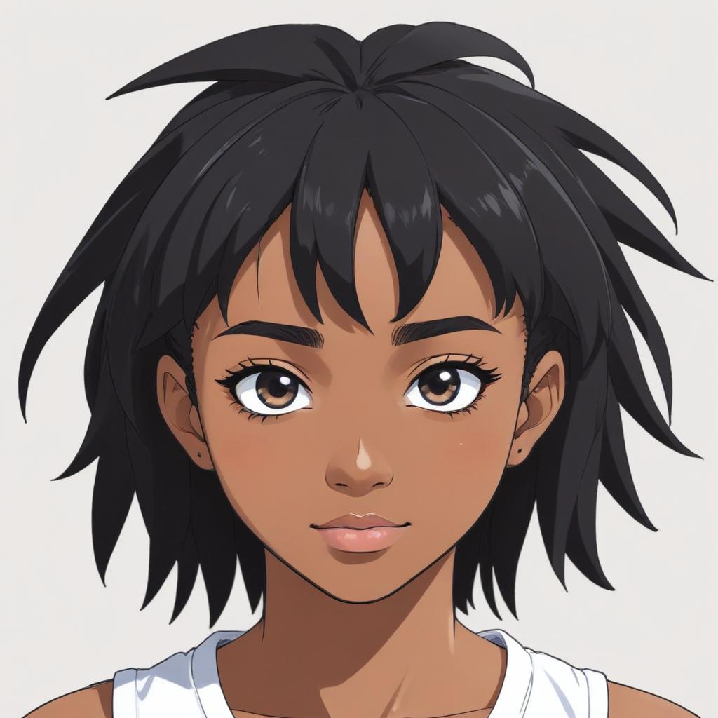 Young girl with short hair smiling Young girl with short hair smiling