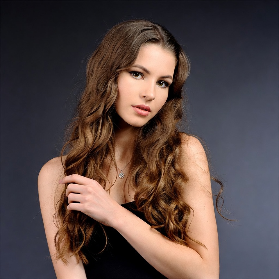 Beautiful woman with wavy hair Beautiful woman with wavy hair