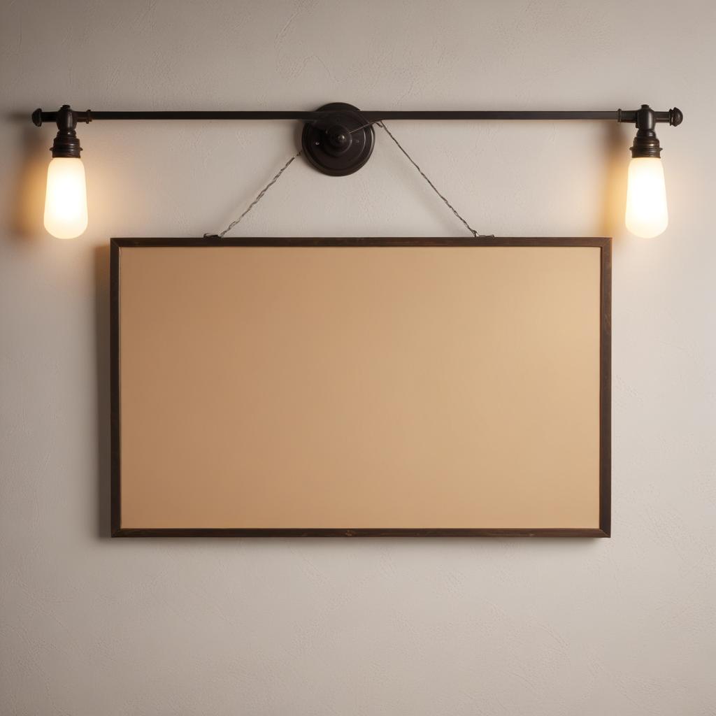 Signboard with vintage lights hanging Signboard with vintage lights hanging