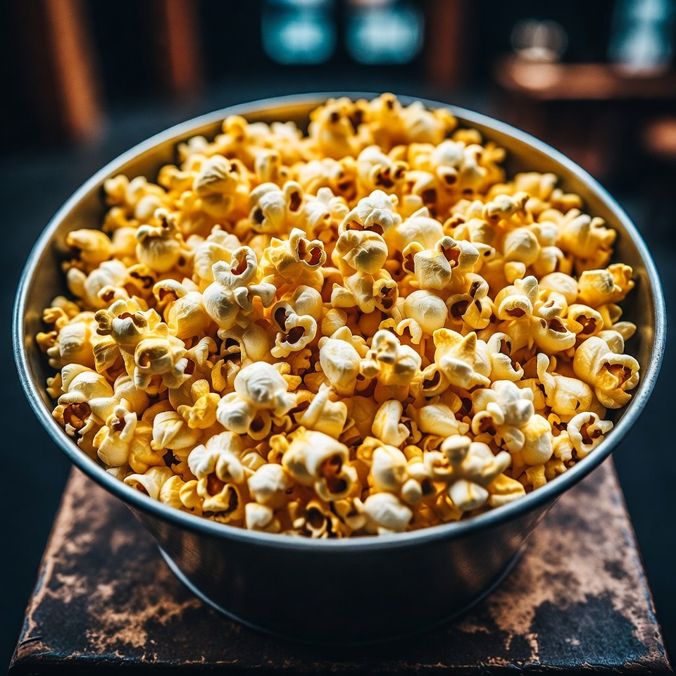 Freshly popped popcorn in a bowl Freshly popped popcorn in a bowl