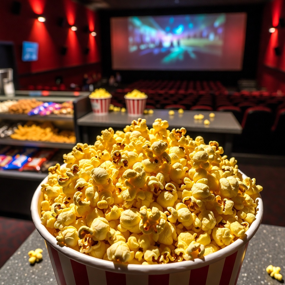Movie theater with fresh popcorn Movie theater with fresh popcorn