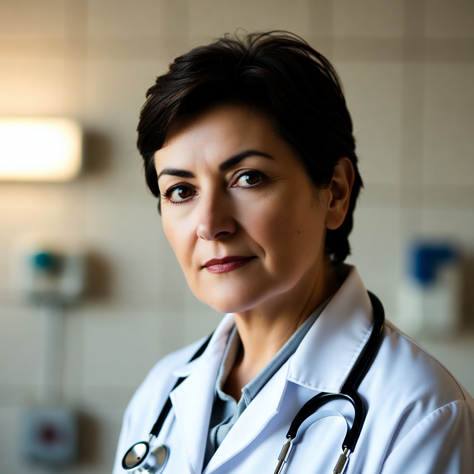 Dedicated doctor in hospital setting Dedicated doctor in hospital setting