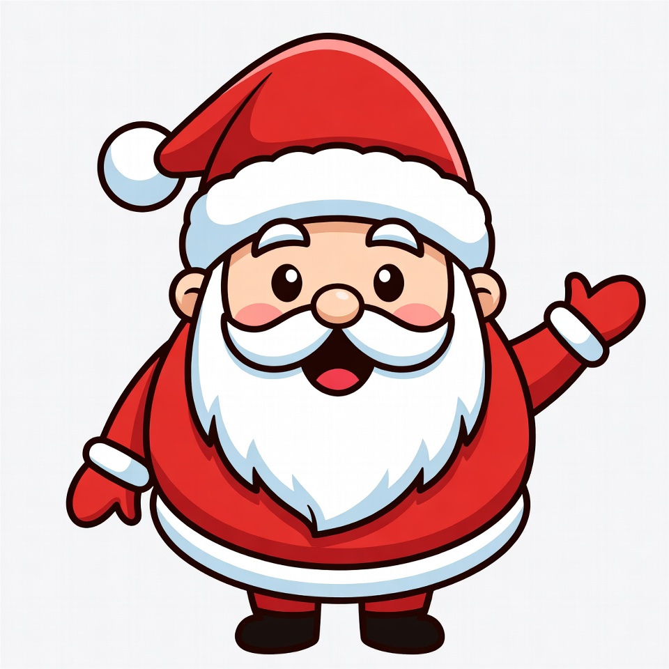 Friendly santa claus waving happily Friendly santa claus waving happily