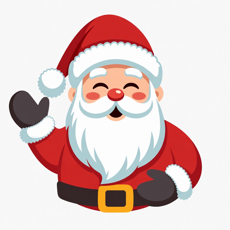 Cheerful santa claus waving joyfully Cheerful santa claus waving joyfully