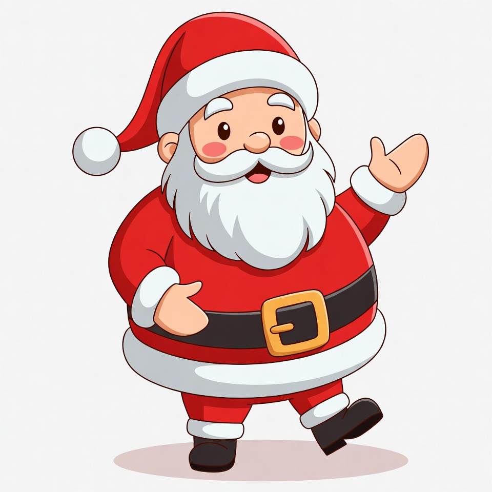 Cheerful santa claus waving happily Cheerful santa claus waving happily